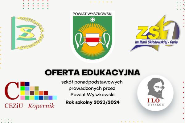 Ikona do artykułu: Oferta Edukacyjna szkół prowadzonych przez powiat wyszkowski - rok szkolny 2023/2024
