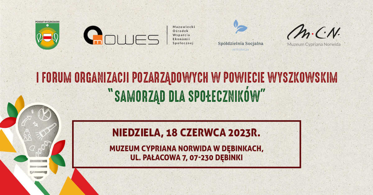 Ikona do artykułu: "Samorząd dla społeczników" - zapraszamy na I Forum NGO`s w Powiecie Wyszkowskim