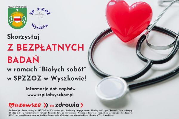 Ikona do artykułu: Bezpłatne badania w SPZZOZ w Wyszkowie w ramach "Białych sobót"!